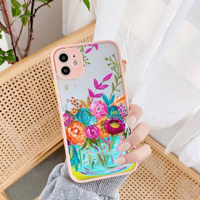 Fashion Flower Phone Case for iPhone 11 12 13 Mini Pro XS MAX 8 7 6 6S Plus X 5S SE 2020 XR Case