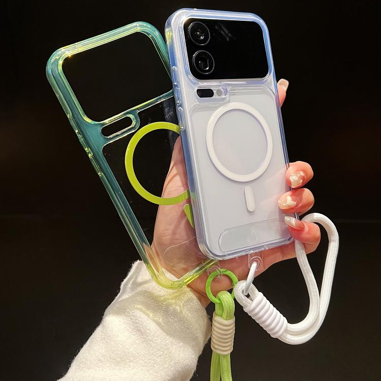 Precise Hole Shockproof Magnetic TPU Hybrid Transparent Acrylic Phone Case With Lanyard For Xiaomi 17 Pro Max