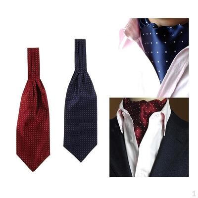 2 kusy kapesníčkových kravat Pánské žakárové Ascot Vintage pro banketovou párty