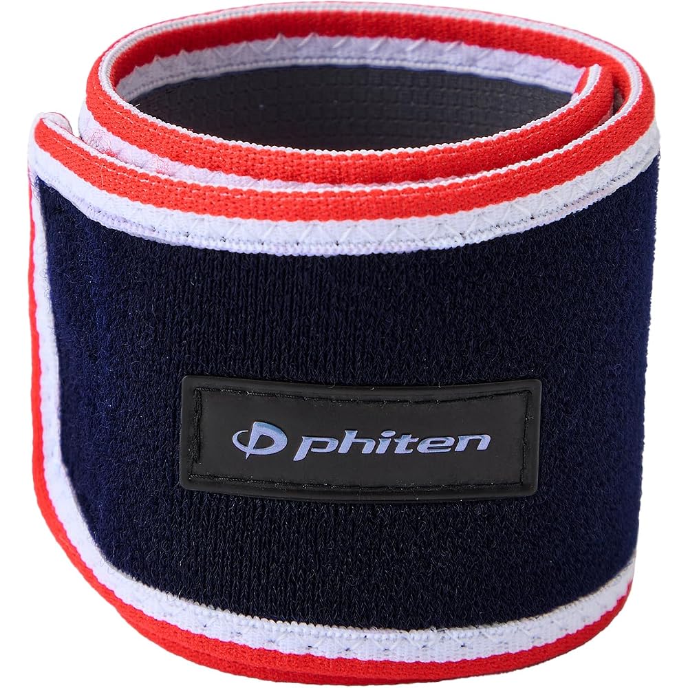 Phiten Rakuwa Band 30cm Navy 2-Pack Moisture-Wicking Velcro Support Brace for Wrist Ankle Sports Performance
