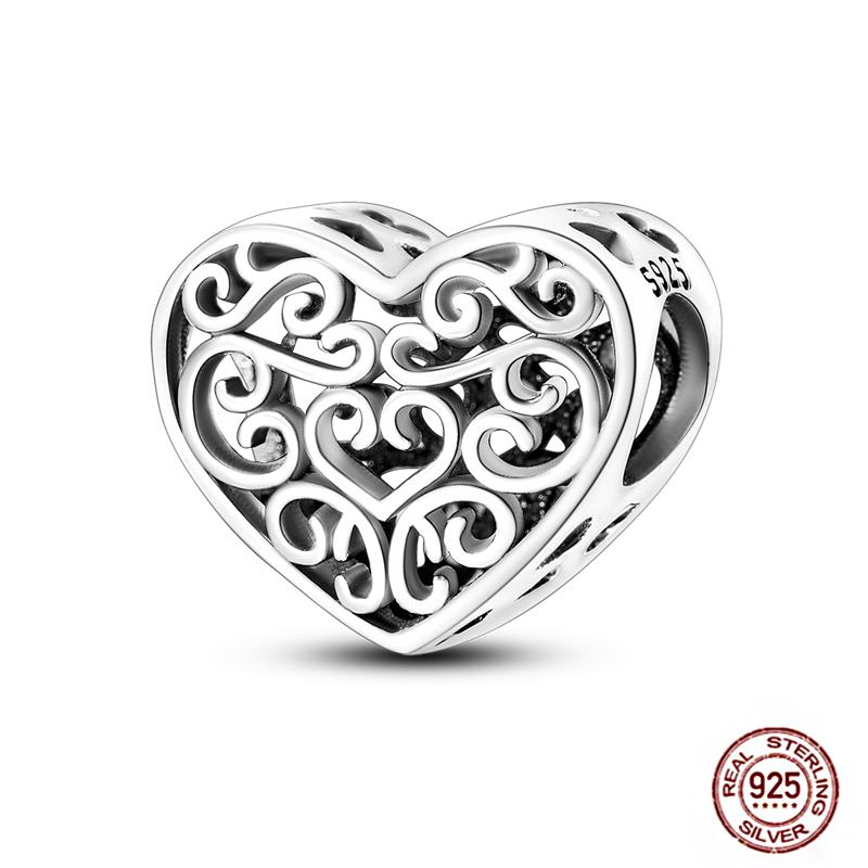 Copper Love Heart-Shaped Family Boy Girl Pet Charms Fit Original Pendant Bracelet Friendshipbeads Diy Jewelry