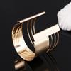 Hot Sale Simple Personality Exaggerate Women Bracelet Punk Cuff Luxurious Zinc Zinc Alloy Bangles Hollow Out