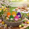 With Flower Bow Large Plush Egg Colorful Easter Egg Ornaments  Spring Party Decor