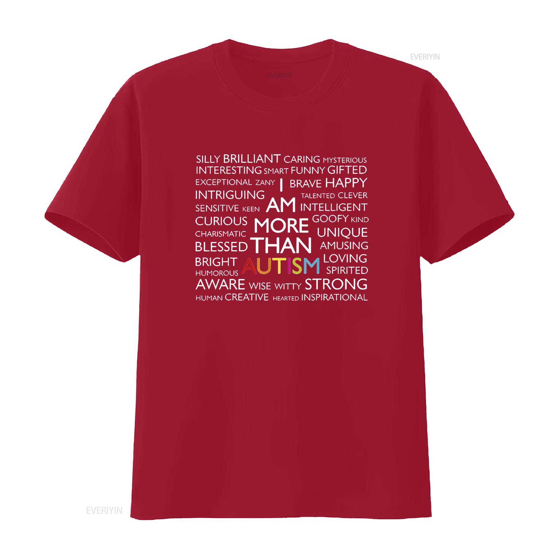 

Autism T Shirt I Am More Than vintage Washed homme designer clothes Casual Versatile Stylish Breathable Top For Everyday Wear S