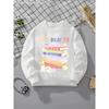 Kids Unisex Crewneck Sweatshirt, It's Okay To Positive Quote Stacked Book Floral Alarm Clock Print Soft Fleece Pullover For Kids Over 4 Years Old