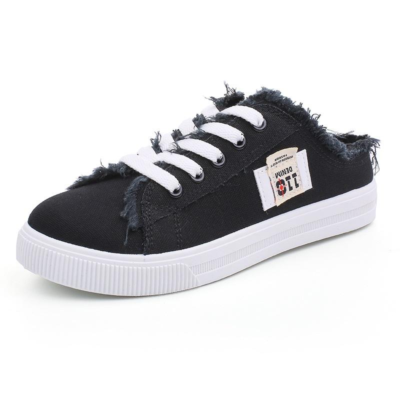 Fashion 2025 New Spring Summer Women Canvas Sneaker Low Top Denim Sneakers Ladies Lace-Up Flat Canvas Board Shoes Women Zapatos De Mujer