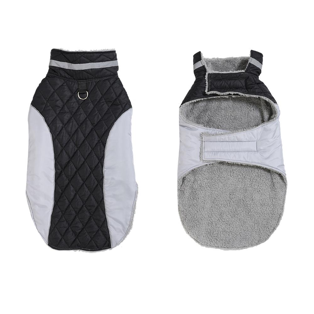 Windproof Pet Jacket Coat Winter Reflective Puppy Clothes Thicken Fleece Outfit With D-ring For Small Big Dog Chihuahua Labrador