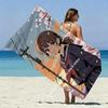 Sakura Girl Sunset Beach Towel Patterned Sunscreen And Windproof Suitable For Swimming Pool Camping Travel Blanket