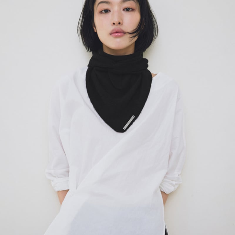 LOW TIDE WOOL KNIT SCARF [BLACK]