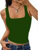 European & American 2026 Women's Square Neck Sleeveless Fitted Tank Top