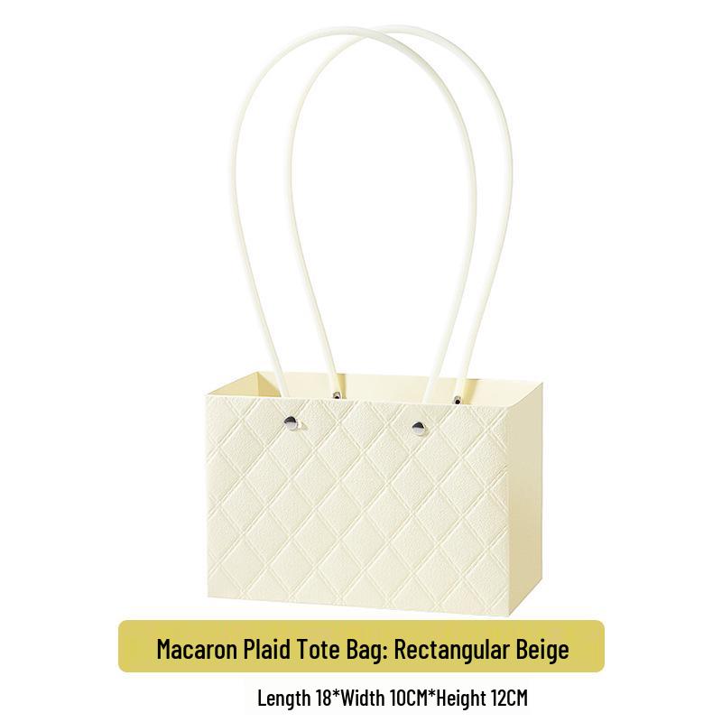 Macaron Flower Arrangement Tote - DIY Waterproof Paper Bag for Bouquets and Gift Packaging