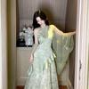 New Chinese summer national style improved cheongsam dress cardigan two-piece set atmosphere wear beautiful long skirt
