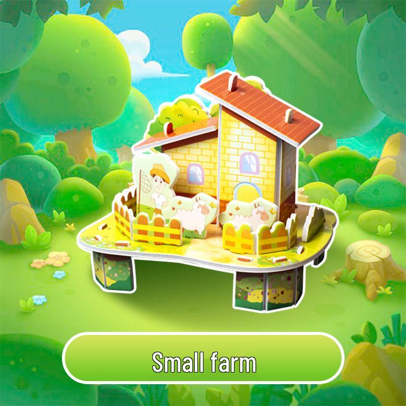 3D Educational Small House Puzzle: Creative DIY Paper Craft for Kids Aged 3-6