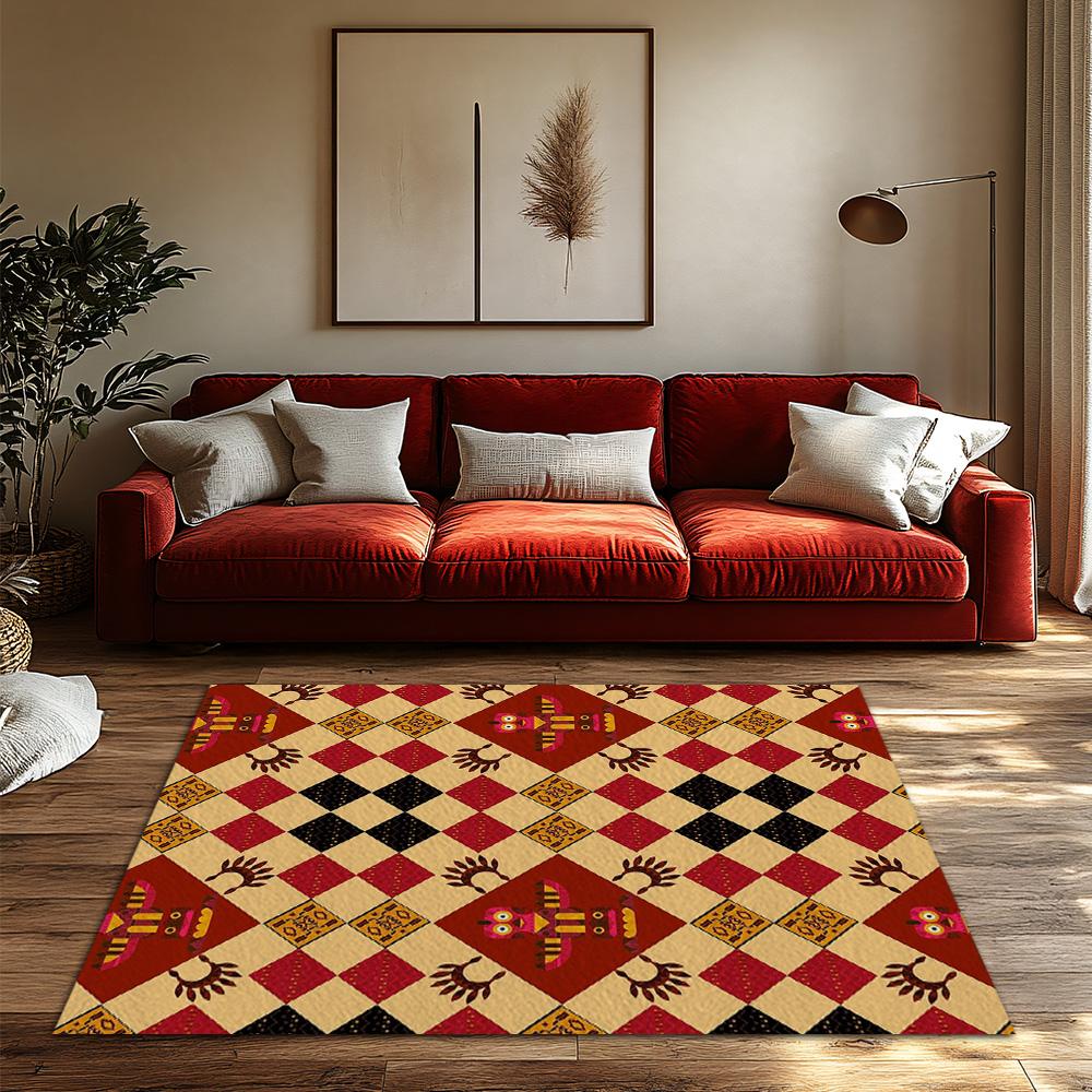Unique Area Rugs Modern Abstract Pattern Floor Mats Living Room Decor Home Accent Non-Slip Washable Indoor Outdoor Carpet