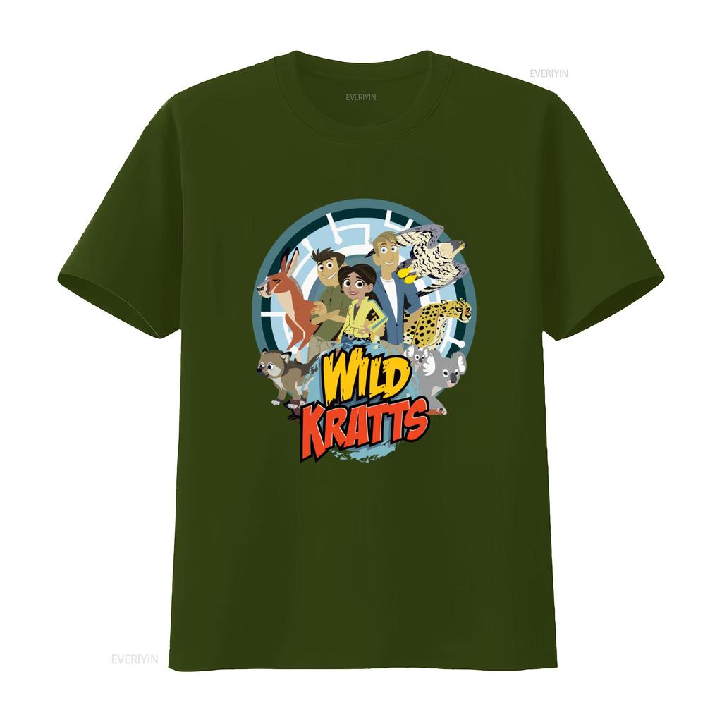 Wild Kratts Cartoon Animal Print T Shirt for Friends and Family Perfect Birthday  vintage Washed Versatile Stylish graphic