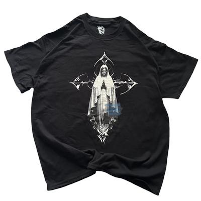 Y2K Grunge Jungfrau Maria T-Shirt, Christliches Shirt, Cyber Sigilismus, Gothic Kreuz Tee