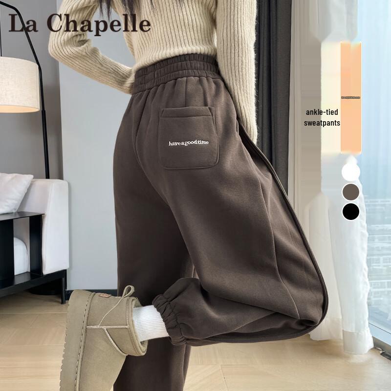 

La Chapelle Women s High-Waist Fleece Joggers S
