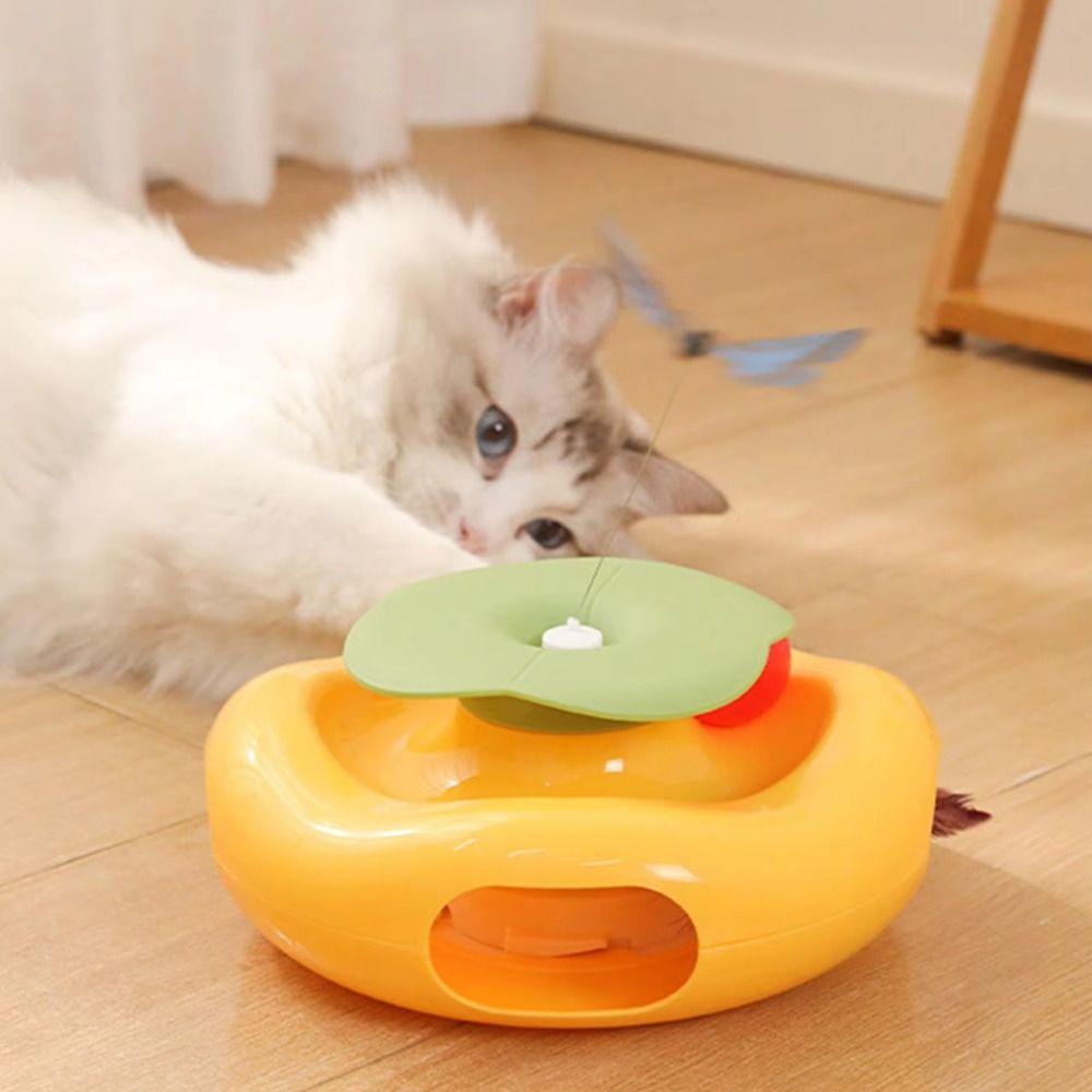 Built-in Feather Smart Interactive Cat Toy Non-slip Butterfly Cat Teaser Toy  Indoor