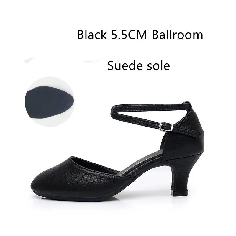 Zapatos Estándar para Mujer Nuevos Zapatos de Baile de Salón para Mujer con Perlas Punta Cerrada Zapatos de Salsa Suela Blanda de Goma Tacones Bajos para Danza Moderna