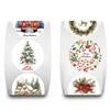 500Pcs/roll Merry Christmas Stickers Cartoon Laptop Phone Cafe Luggage Bicycle Cartoon Words Streetwear Waterproof Sticker