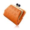 Essence of Poison OSANPO Series Cowhide Leather Wallet with Clasp Women's Bi-fold Closure, DES-3502 (Orange)