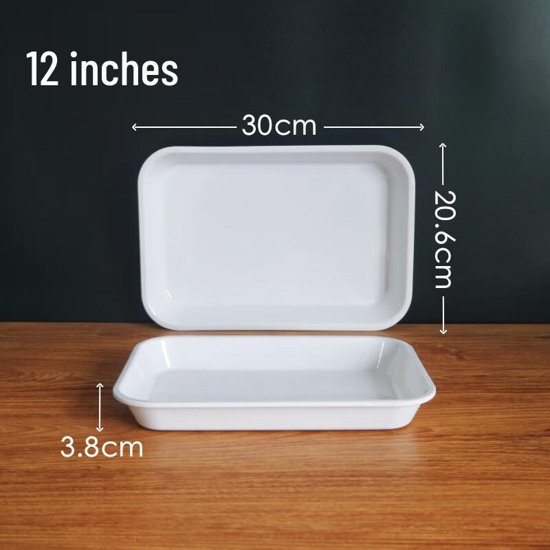 Handdun 12-inch Rectangular Melamine Tray, 10-Pack