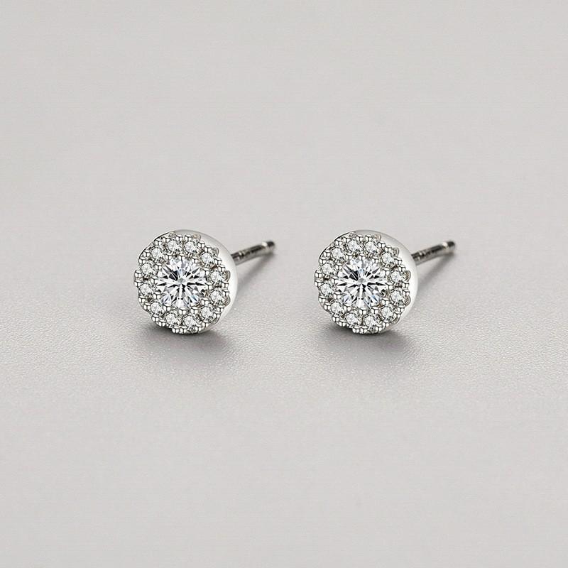 Ada Jewelry Trendy Engagement Women's Delicate Korean Design Simple Anti-Allergic S925 Silver Zircon Stud Earrings