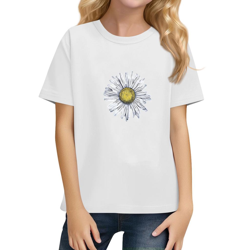 Children's Daily Casual Short-sleeved Color Tops T-shirt