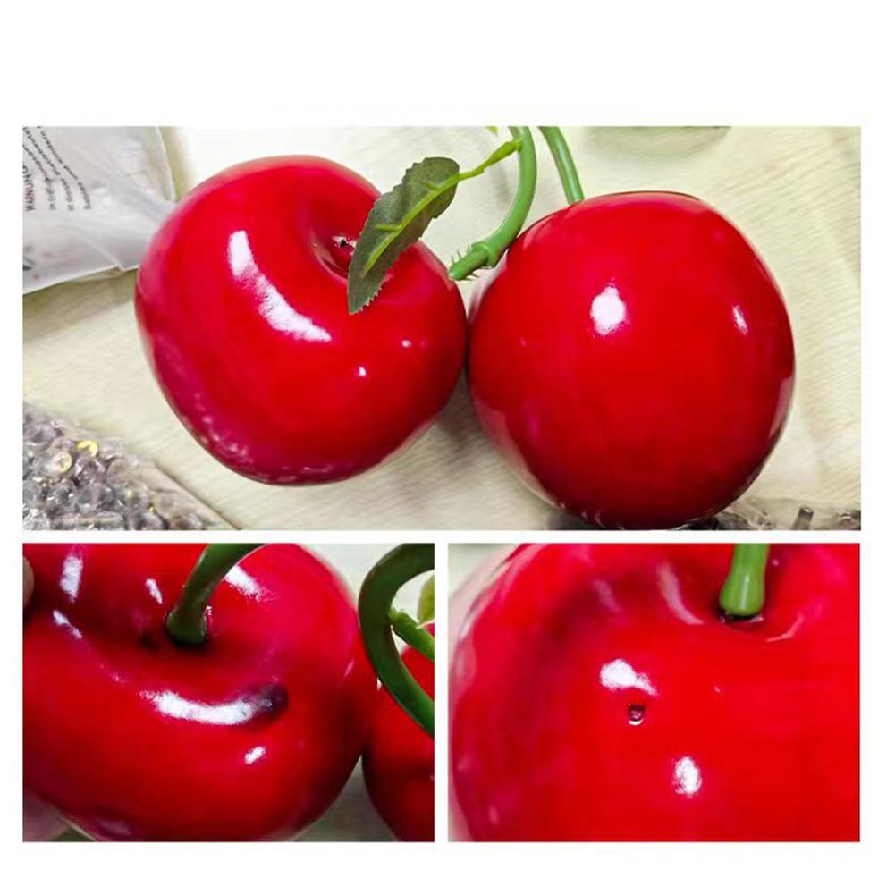 Double Head Design Fake Fruit Ornament Fresh Look Maintenance