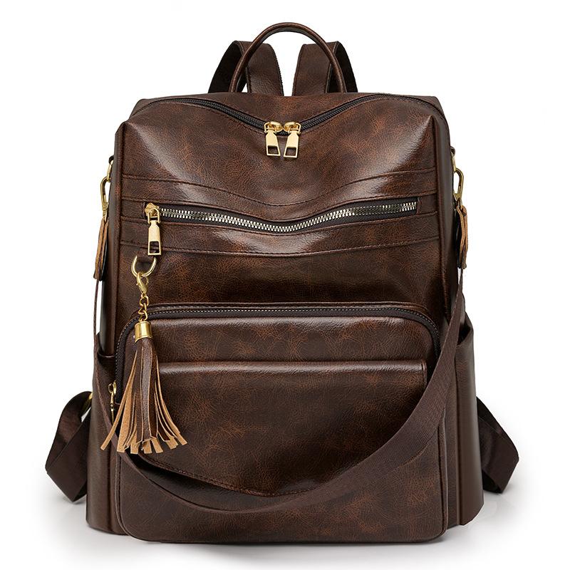 

Stylish retro versatile shoulder bag large capacity urban simple commuter women s bag multi-functional going out casual shoulder bag one size fits all темно-коричневого кольору