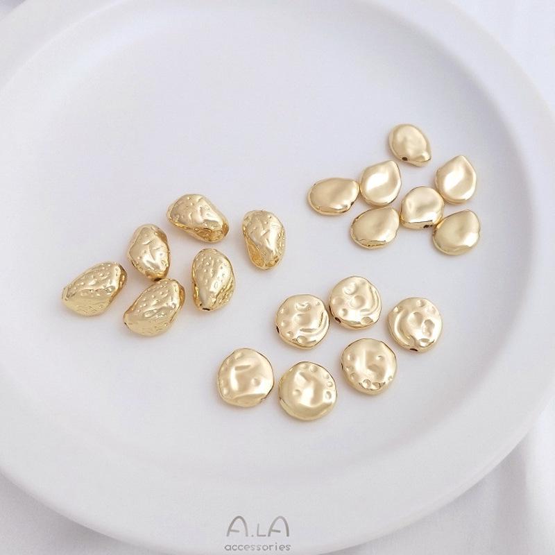 14K Gold-Filled Unregelmäßige Abstandshalterperlen für DIY Barockperlen-Schmuck