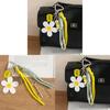 Small Daisy Flower Keychain With Letter Pendant For Bag Decor