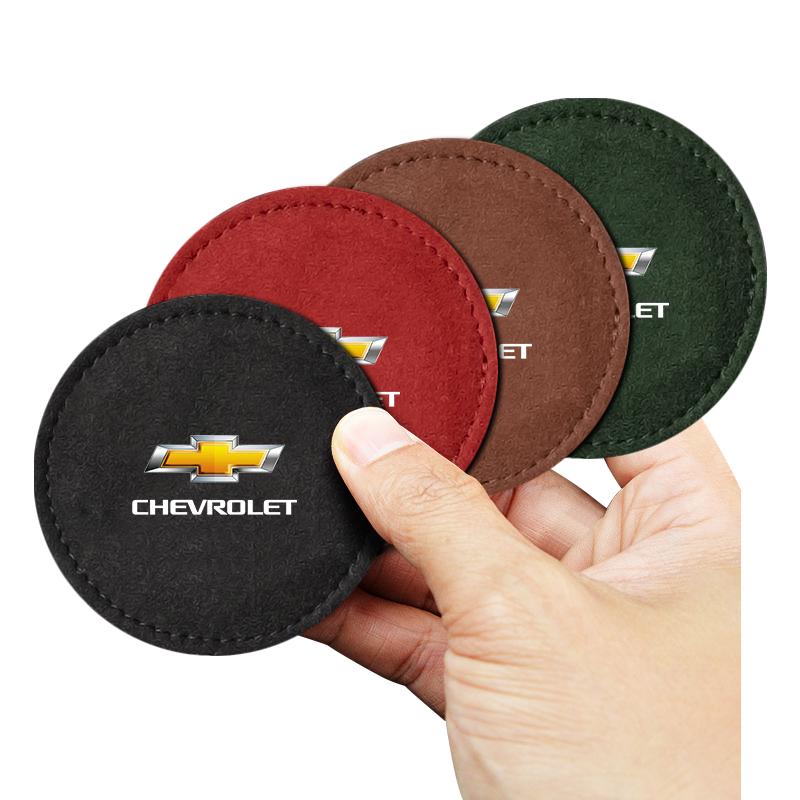 Car Cup Holder Pad PU Leather Slot Non-slip Coaster Mat For Chevrolet Cruze Malibu Sail Spark Captiva Equinox Trax AVEO Lova