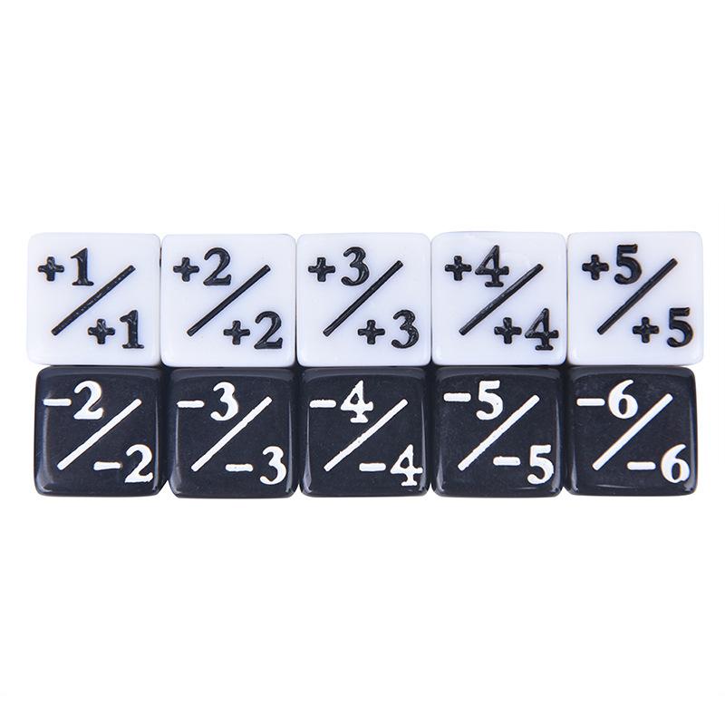 10pcs Dice Counter 5 Positive 5 Negative Used for Table Games Fun Dice White Black Teaching Children's Party Games