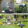 Outdoor Solar Bird Bath Fountain with Lights - Floating Garden Water Feature with Battery Storage