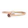 Garnet Open Bezel Two- 925Stone Ring - 925 Sterling Silver Rose Gold Vermeil