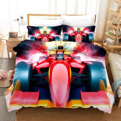 Rotes Rennauto F1 Spiel Rennfahrer Bettwäscheset Jungen Mädchen Twin Queen Größe Bettbezug Kissenbezug Bett Kinder Erwachsene Heimtextil