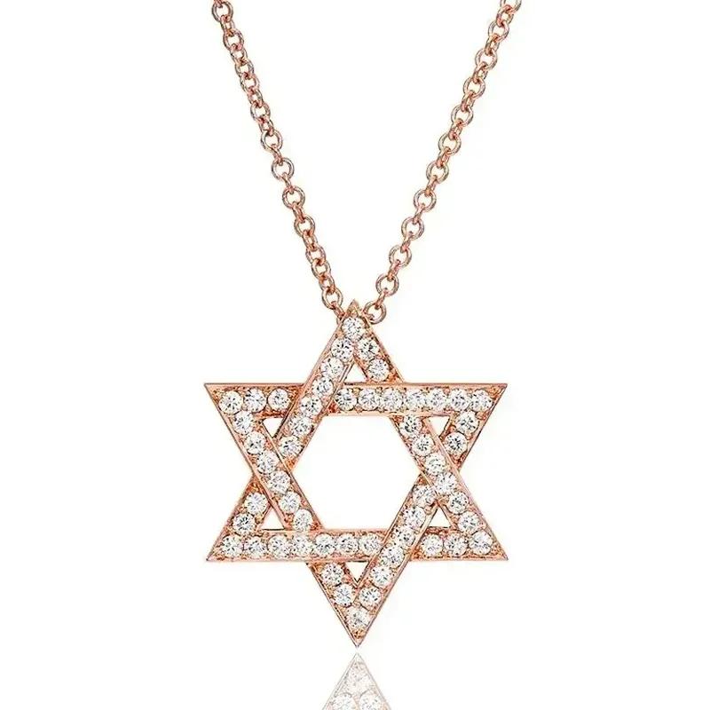 Gift Creative Style Star Shape Pendant Necklace For Women Lovely Neck Jewelry With Brilliant Cubic Zirconia Daily Collocation