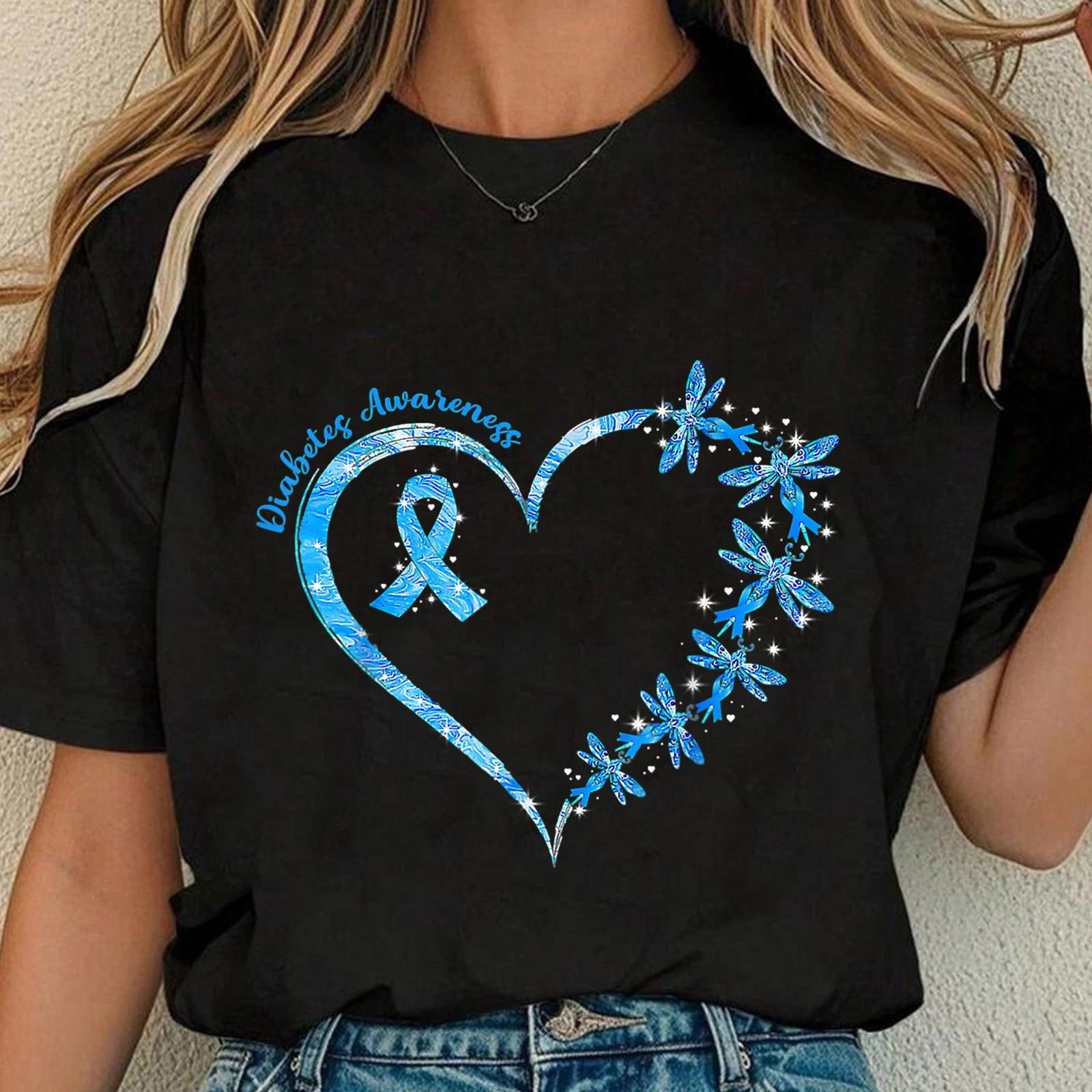 Diabetes Awareness Shirt, Blue Ribbon Awareness Tee, Blue Dragonfly, In November S