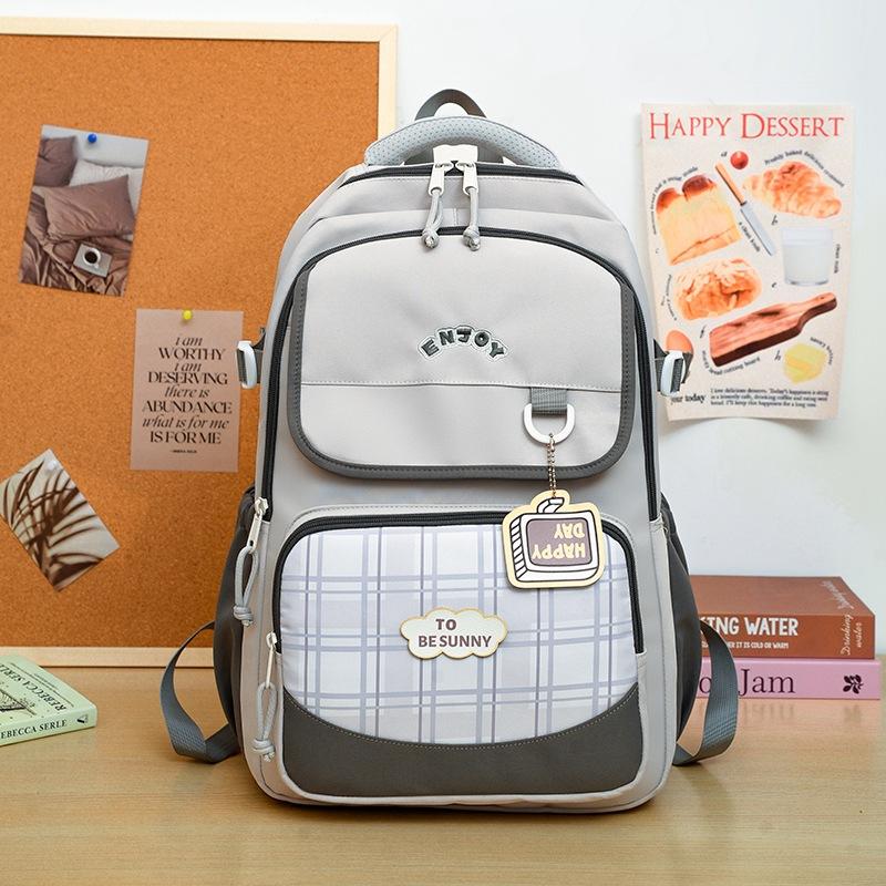 

Новый высококачественный, свежий и милый рюкзак для учеников средней школы, контрастных цветов, легкий и вместительный. серый