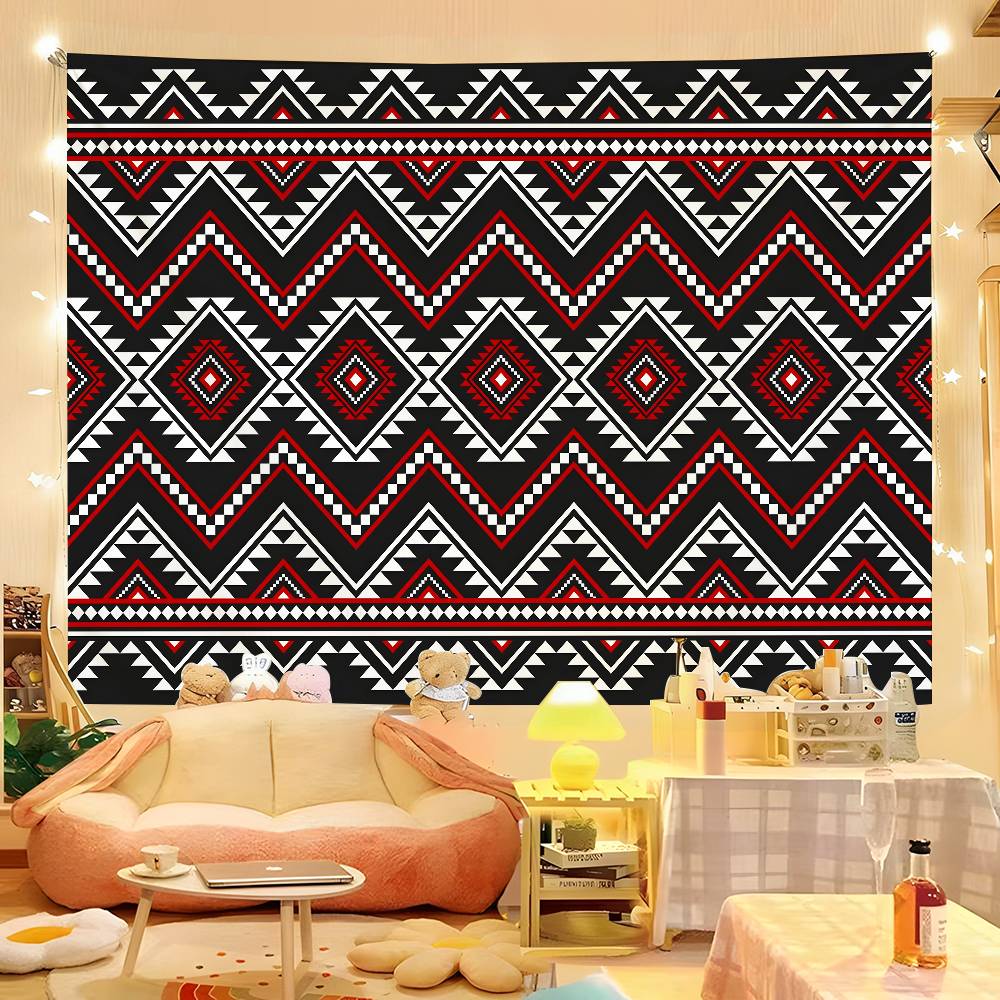 

1pc BohemianStyle Ethnic Tapestry Colorful Hippie Psychedelic Bedroom Dorm Decor Aesthetic 74x94cm(29x37in)