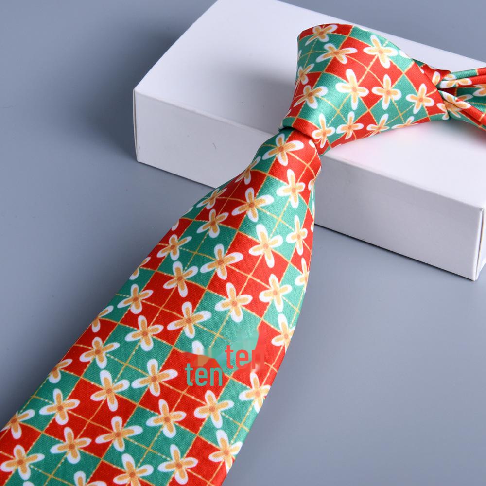 Formelle Herrenkrawatte mit großem Muster, 8 cm, handbedruckt, neuer Stil