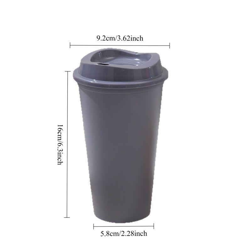 5pcs Plastic Coffee Cup 475ml Single-layer PP Material Cola Cup with Lid Leak-proof Portable Cold Drink Packging Cup Milk Tea Shop Packaged Cup