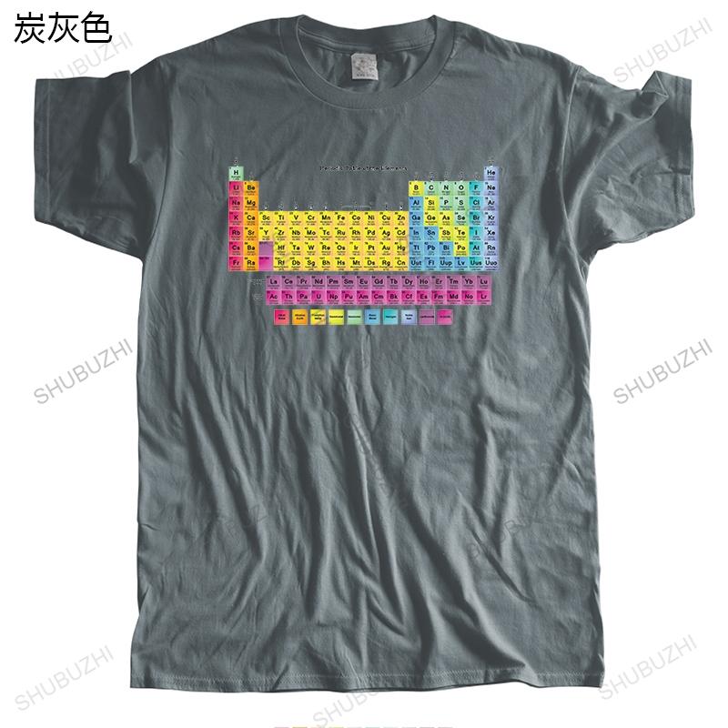 New summer tshirt black tops for men crew neck tshirt Periodic Table of Elements unisex Brand Cotton Teeshirt top