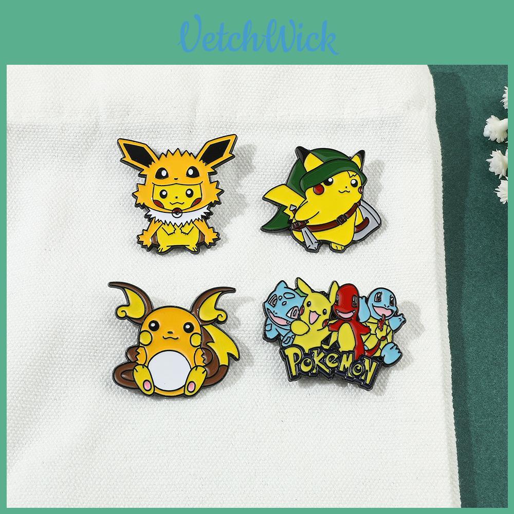 Cute Cartoon Pikachu Pokemon Metal Badge For Pet Lovers Creative And Stylish Pin Accessory