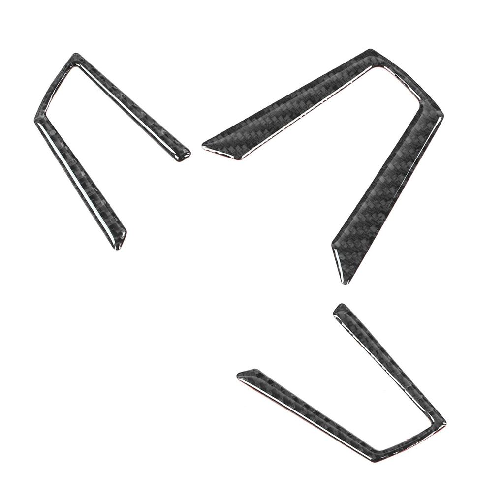 3Pcs Steering Wheel Button Frame Trim Carbon Fiber Sticker Fit for Mazda MX‑5 ND 2016‑2020