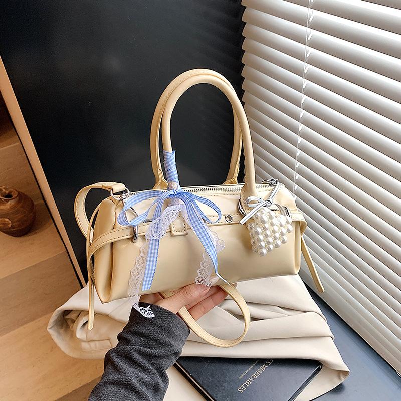Internet Celebrity Armpit Bag 2025 New Mori Sweet Girl Ribbon Bow Trendy Versatile Portable Messenger Pillow Bag