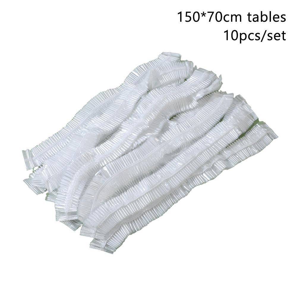 10Pcs/set Elastic Edged Disposable Tablecloth Plastic Waterproof Table Protector  Picnic Outing