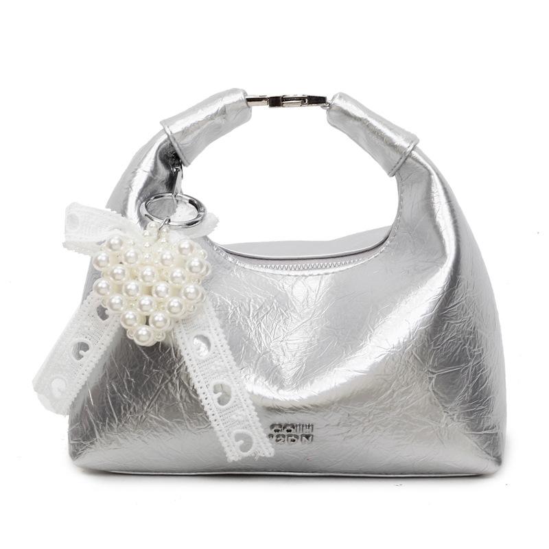 

Trend popular pleated handbag 2025 new versatile foreign style women s bag high-end messenger bag solid color shoulder bag no pendant