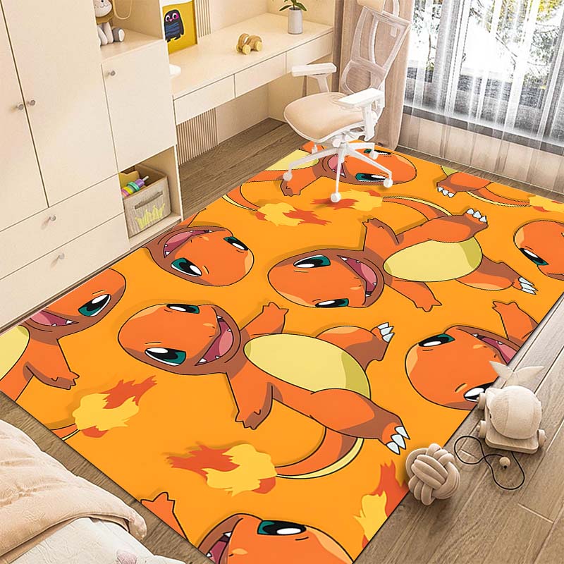 1PC Pokémon Charizard Dracaufeu Pikachu Printing Carpet for Living Room Bedroom Kid's Room Home Decor Area Rug Non-slip Mat